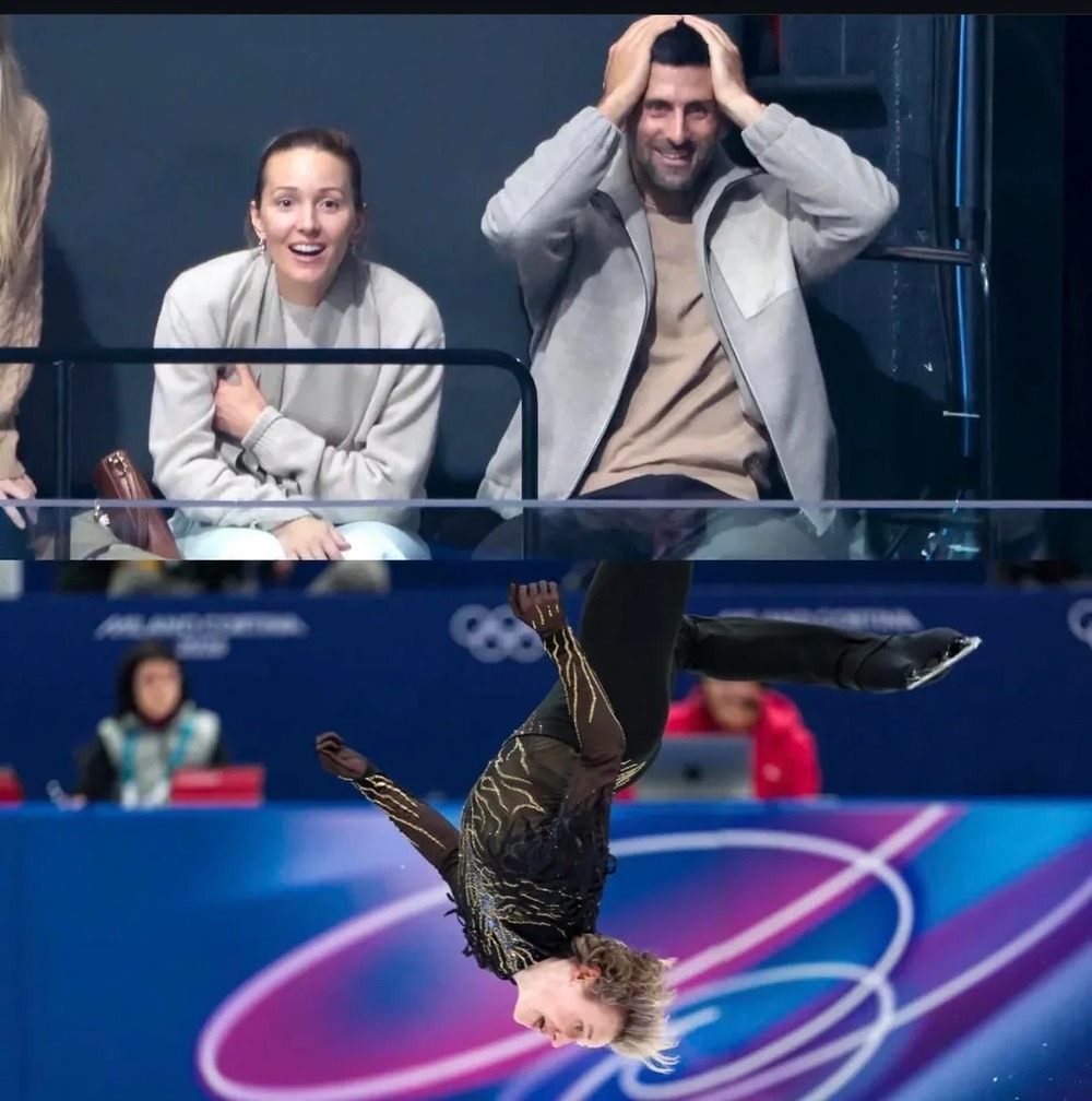 Djokovic ôm đầu kinh ngạc và thán phục trước động tác lộn ngược tiếp đất cực mượt mà của Malinin