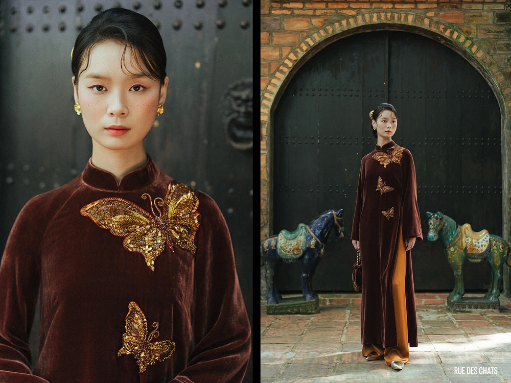 Áo dài Tết 2026: Chất liệu truyền thống và tôn vinh bản sắc - Ảnh 1.