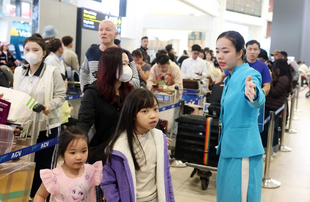 Sân bay Nội Bài đông nghẹt người trước kỳ nghỉ Tết Nguyên đán Bính Ngọ - Ảnh 6.