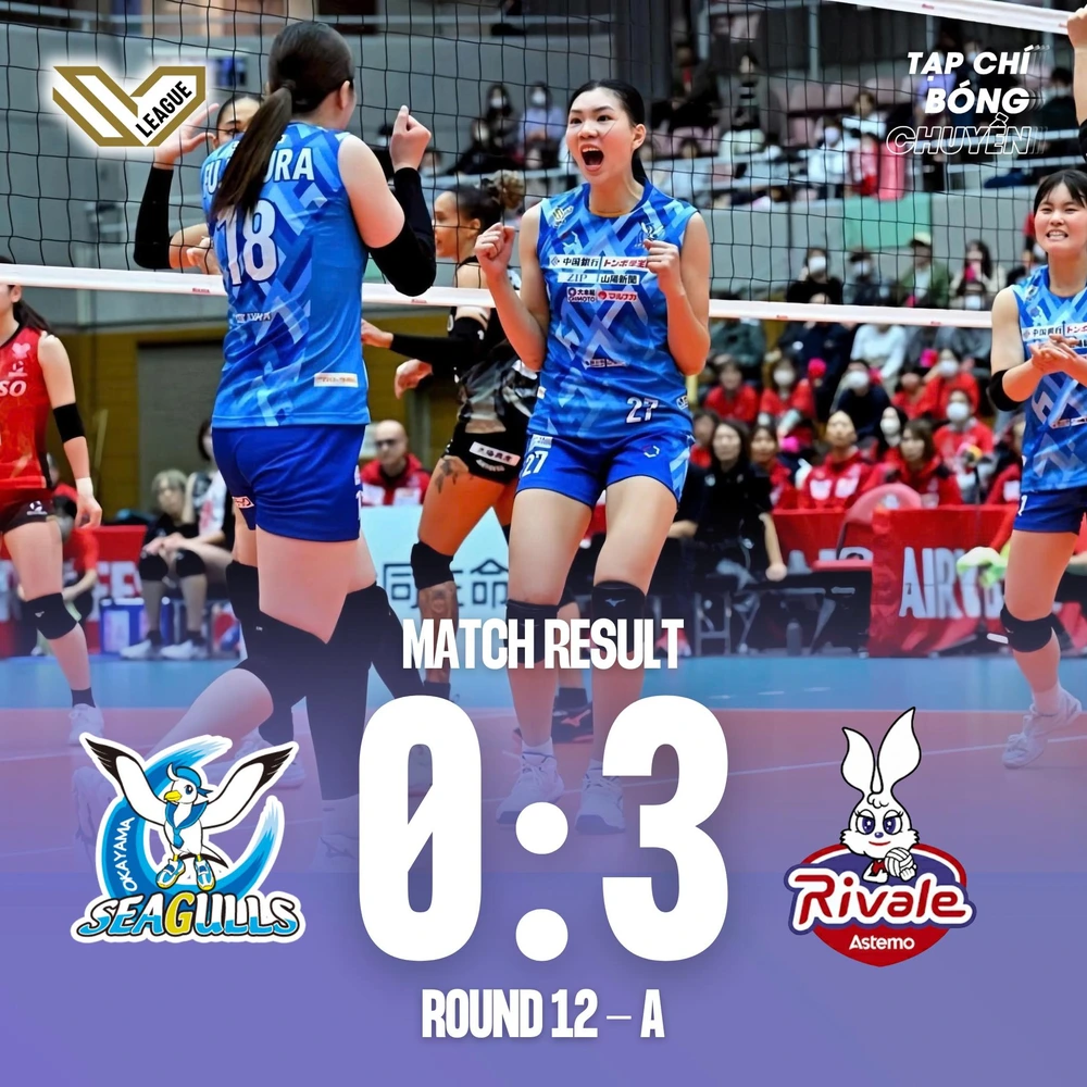 Bích Thủy và đồng đội ở Okayama Seagulls thua trắng 0-3 ở giải bóng chuyền nữ Nhật Bản - Ảnh 2.