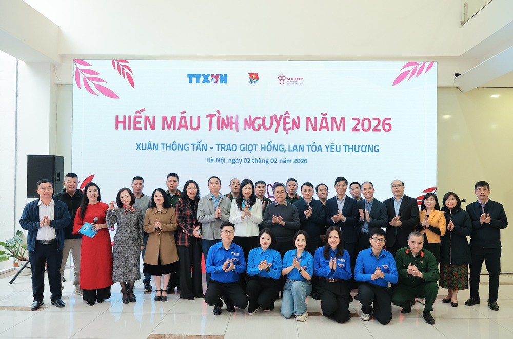 Chương trình hiến máu tình nguyện “Xuân Thông tấn - trao giọt hồng, lan toả yêu thương” - Ảnh 5. Chương trình hiến máu tình nguyện “Xuân Thông tấn - trao giọt hồng, lan toả yêu thương” - Ảnh 5.