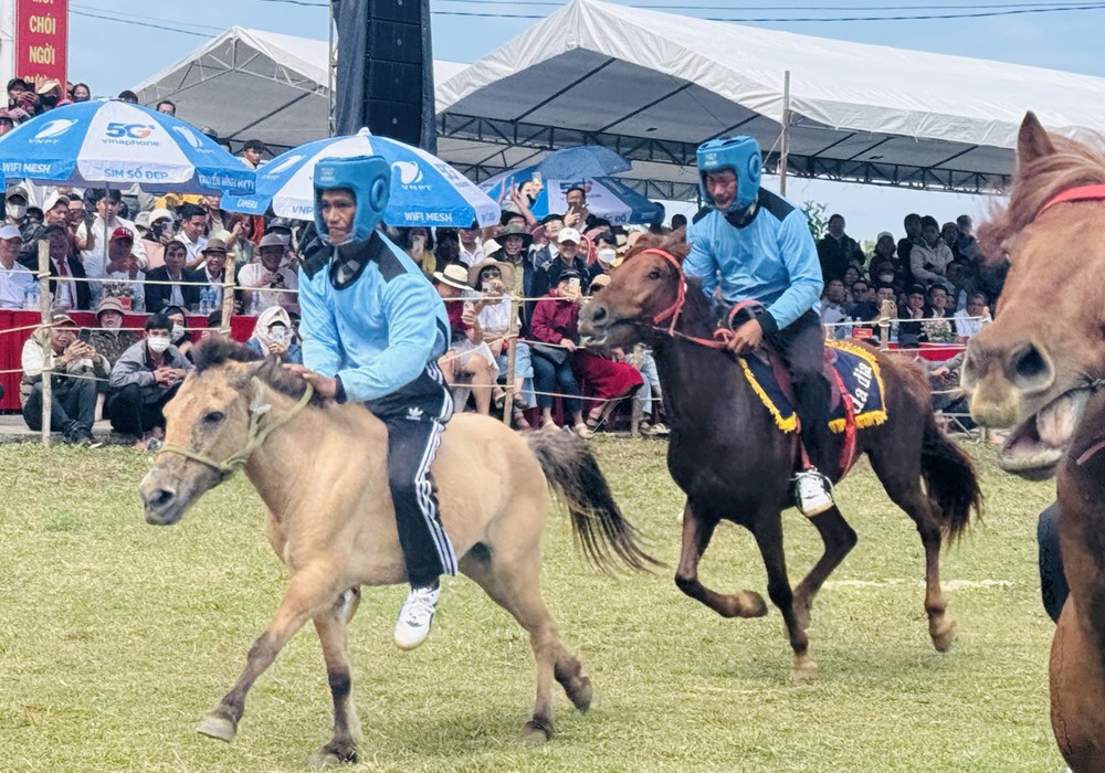 Kỵ mã thồ hàng tham gia tranh tài Hội đua ngựa truyền thống gò Thì Thùng - Ảnh 2. Kỵ mã thồ hàng tham gia tranh tài Hội đua ngựa truyền thống gò Thì Thùng - Ảnh 2.