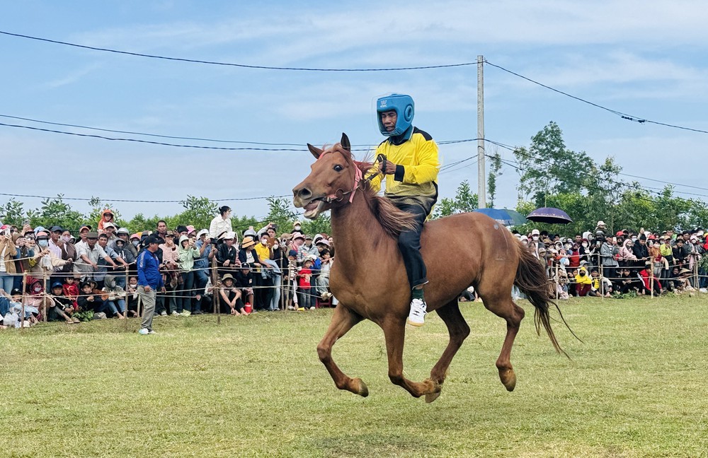 Kỵ mã thồ hàng tham gia tranh tài Hội đua ngựa truyền thống gò Thì Thùng - Ảnh 5. Kỵ mã thồ hàng tham gia tranh tài Hội đua ngựa truyền thống gò Thì Thùng - Ảnh 5.