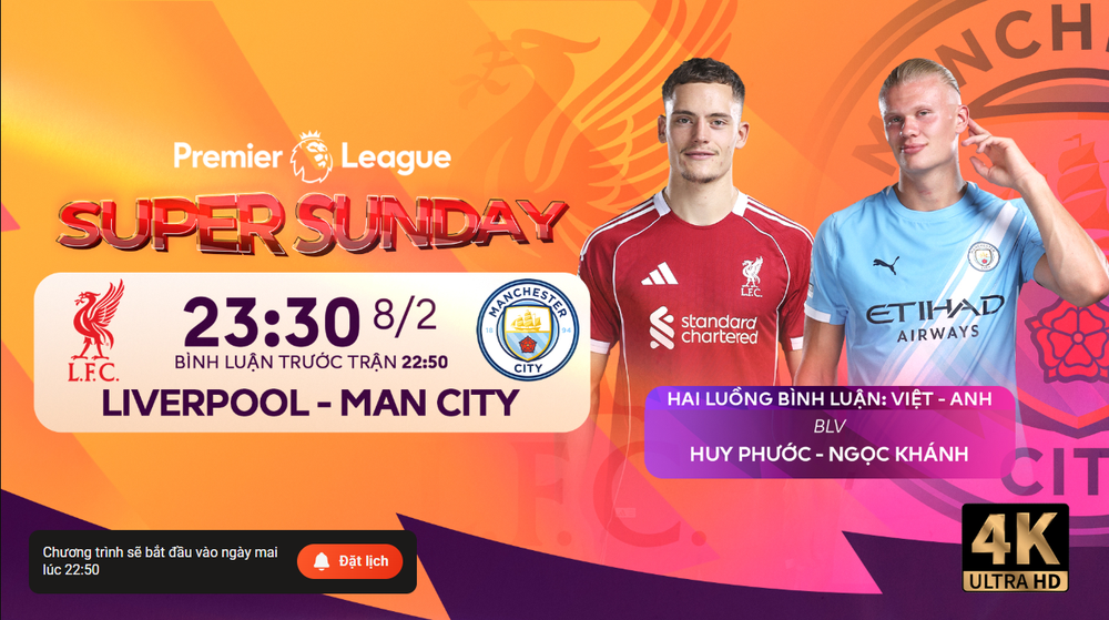Link xem trực tiếp bóng đá Liverpool - Man City 23h30 hôm nay, Ngoại hạng Anh vòng 25 - Ảnh 2.