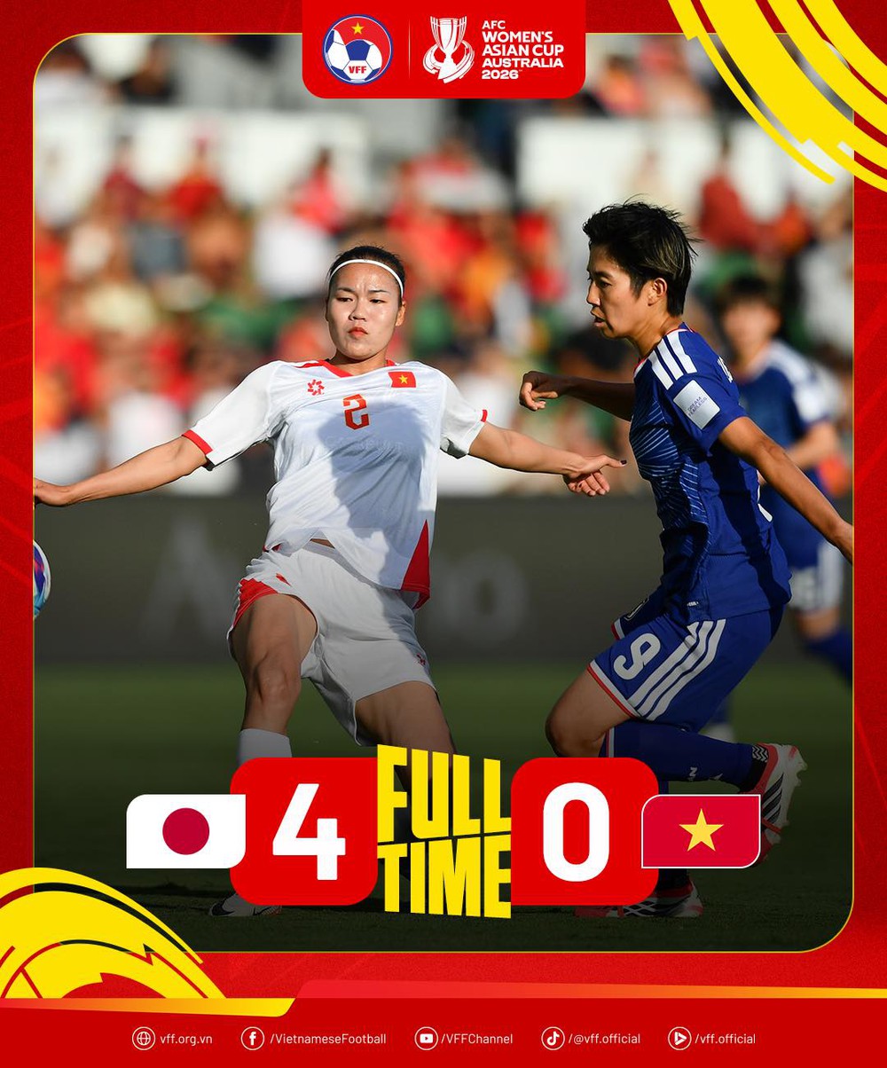VCK giải vô địch bóng đá nữ châu Á 2026, Việt Nam 0-4 Nhật Bản: Chia tay giấc mơ World Cup - Ảnh 1.