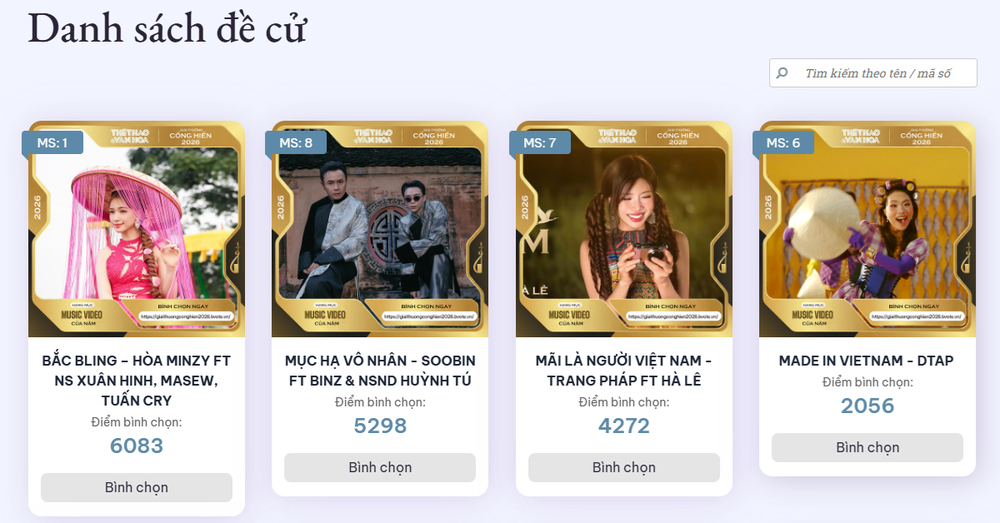 Bình chọn Cống hiến 2026: Nhiều bảng xếp hạng đổi ngôi, Phương Mỹ Chi và Hòa Minzy vươn lên dẫn đầu - Ảnh 5.