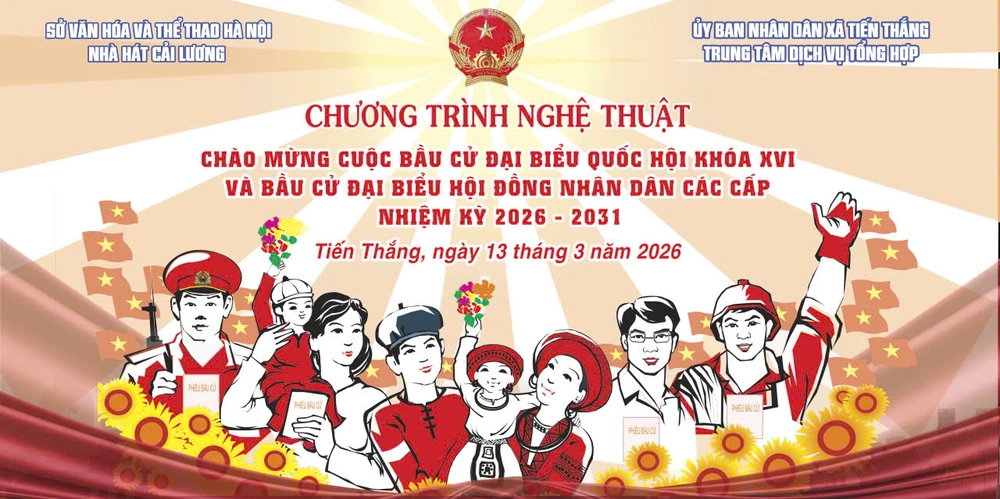 Nhà hát Cải lương Hà Nội mang sắc màu riêng tới ngày hội bầu cử - Ảnh 1.