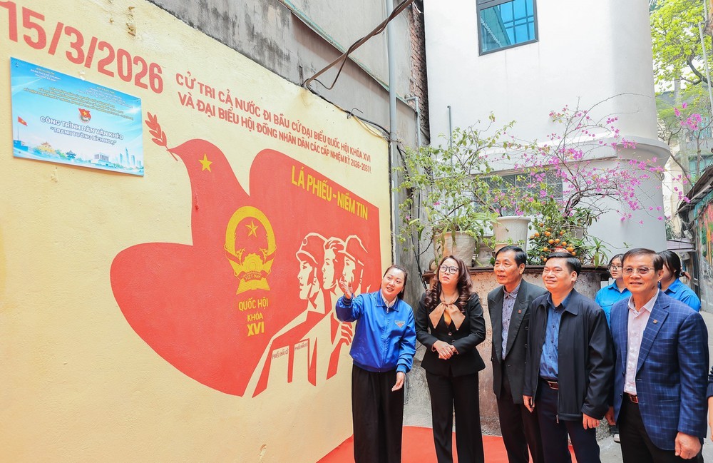 Bầu cử Quốc hội và HĐND: Phường Ba Đình (Hà Nội) khánh thành công trình “Tranh tường bích họa” chào mừng bầu cử - Ảnh 7.