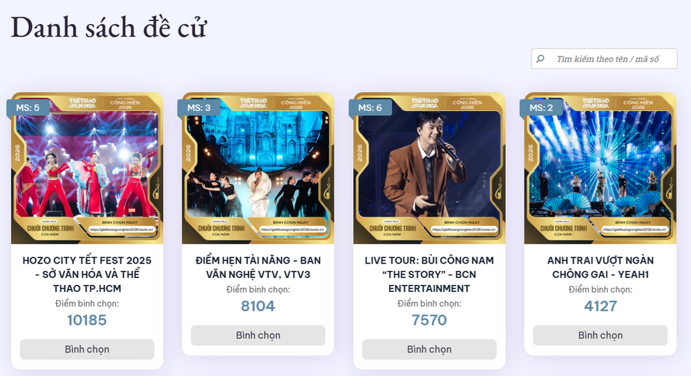 Bình chọn Cống hiến 2026: HOZO City Tết Fest vươn lên dẫn đầu, Nghệ sĩ mới tiếp tục đổi ngôi - Ảnh 1.