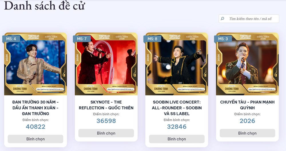 Bình chọn Cống hiến 2026: Erik soán ngôi MV của năm, Đan Trường vượt SKYNOTE của Quốc Thiên - Ảnh 4. Bình chọn Cống hiến 2026: Erik soán ngôi MV của năm, Đan Trường vượt SKYNOTE của Quốc Thiên - Ảnh 4.