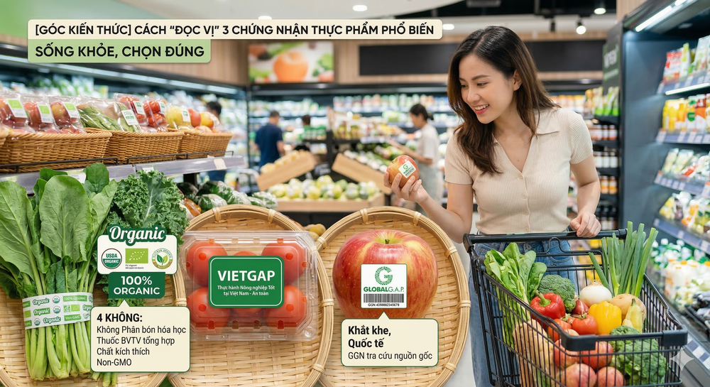 [GÓC KIẾN THỨC] CÁCH "ĐỌC VỊ" 3 CHỨNG NHẬN THỰC PHẨM PHỔ BIẾN - Ảnh 1.