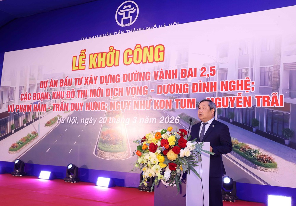 Hà Nội: Khởi công Dự án đầu tư xây dựng đường Vành đai 2,5 các đoạn Khu đô thị mới Dịch Vọng - Dương Đình Nghệ - Ảnh 1. Hà Nội: Khởi công Dự án đầu tư xây dựng đường Vành đai 2,5 các đoạn Khu đô thị mới Dịch Vọng - Dương Đình Nghệ - Ảnh 1.