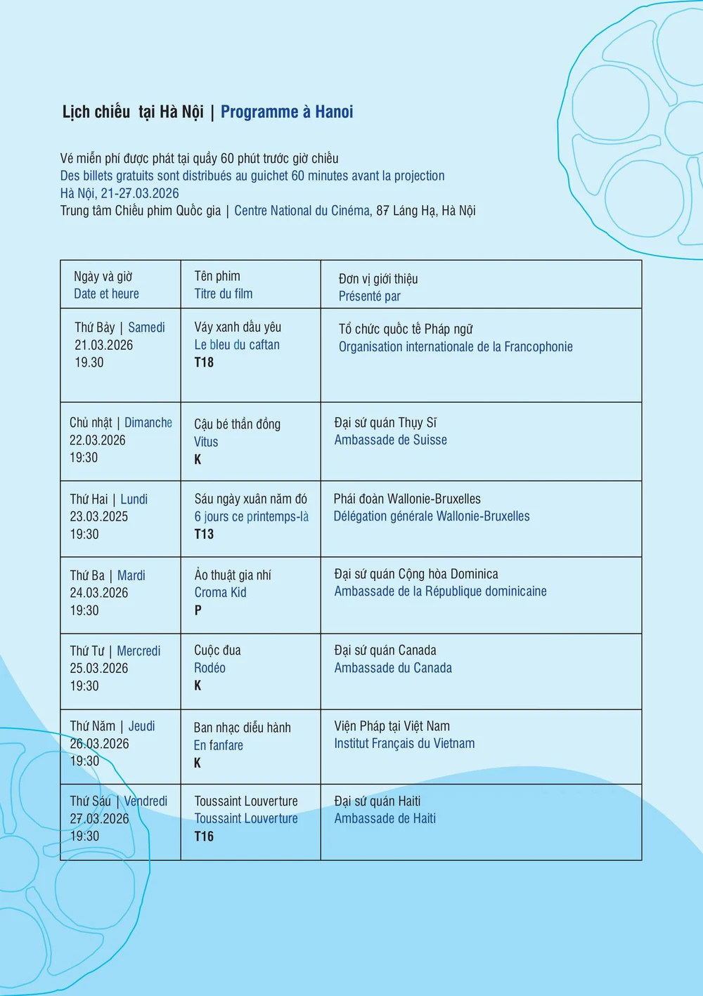 Chiếu miễn phí 7 bộ phim đặc sắc tại Liên hoan Phim Pháp ngữ lần thứ 16 - Ảnh 3. Chiếu miễn phí 7 bộ phim đặc sắc tại Liên hoan Phim Pháp ngữ lần thứ 16 - Ảnh 3.