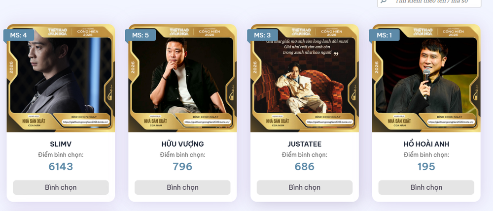 Bình chọn Giải Âm nhạc Cống hiến 2026: “Tân binh toàn năng” vượt Bùi Công Nam trong tích tắc, cuộc đua Chuỗi chương trình cực nóng - Ảnh 2.