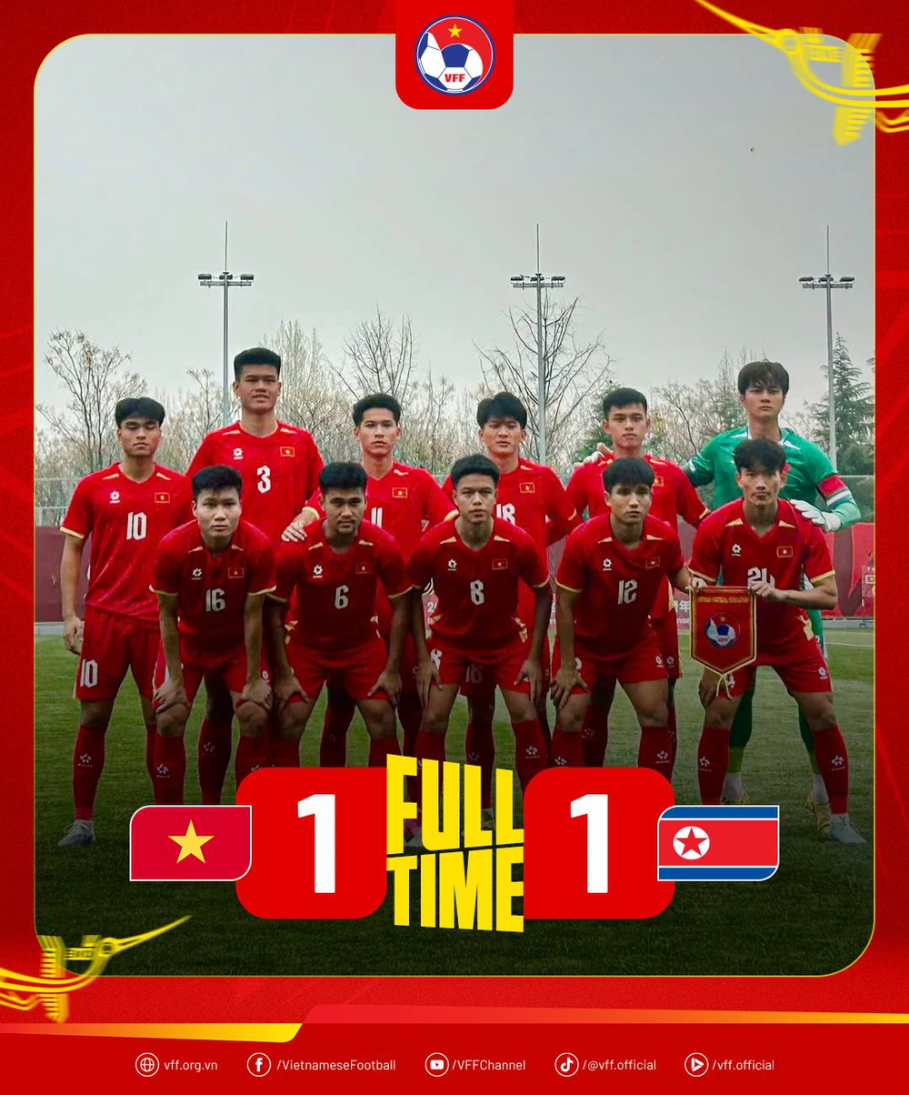 Kết quả bóng đá: U23 Việt Nam hòa 1-1 U23 Triều Tiên - Ảnh 1.