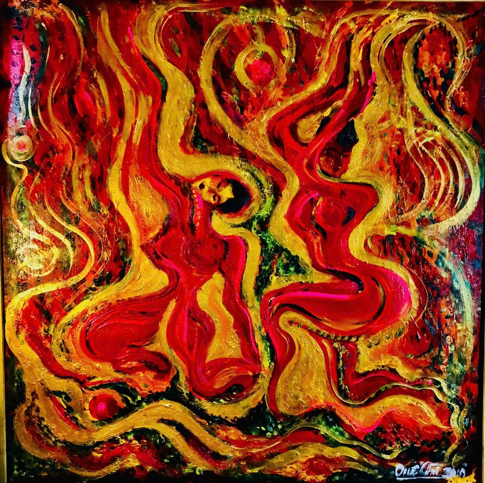 Họa sĩ, diễn viên Quế Chi kể câu chuyện của điện ảnh, âm nhạc và cuộc sống bằng hội họa - Ảnh 4.