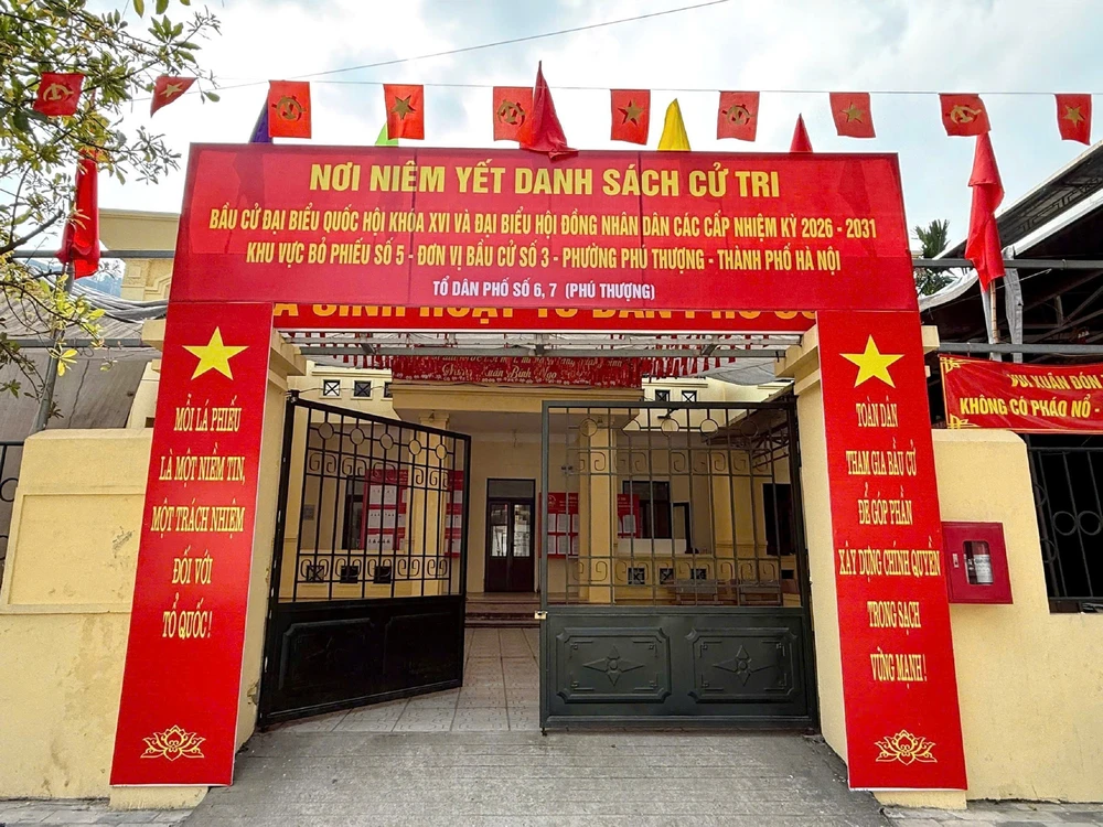 Bầu cử Quốc hội và HĐND: Hà Nội rực rỡ cờ hoa hướng về ngày hội non sông - Ảnh 4.