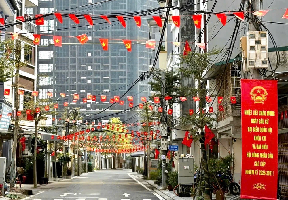 Bầu cử Quốc hội và HĐND: Hà Nội rực rỡ cờ hoa hướng về ngày hội non sông - Ảnh 10.
