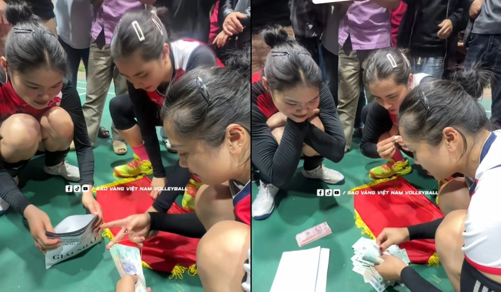 Hoa khôi bóng chuyền Kim Huệ và đội nhà nhận hơn 100 triệu tiền thưởng khi vô địch giải hội làng - Ảnh 2.