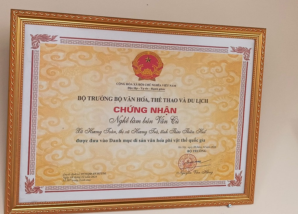 Di sản văn hóa Nghề làm bún Vân Cù (Huế)  - Ảnh 1.