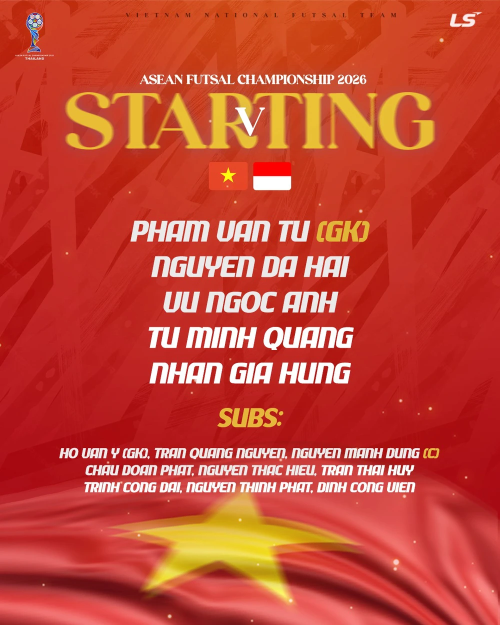 TRỰC TIẾP bóng đá Việt Nam vs Indonesia 17h hôm nay, giải Futsal Đông Nam Á 2026 - Ảnh 2.