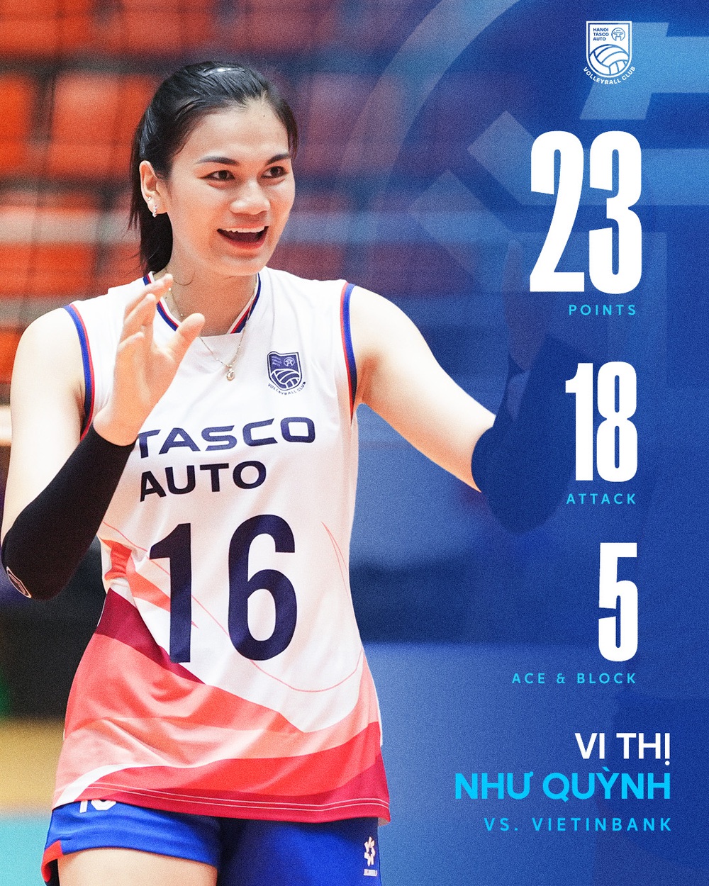 Như Quỳnh ghi 23 điểm, góp công lớn giúp Hà Nội Tasco Auto thắng dễ Vietinbank 3-0 ở giai đoạn 1 giải VĐQG 2026