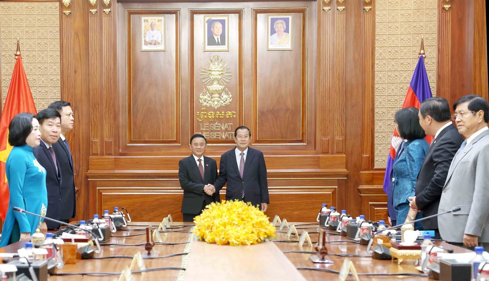 Thường trực Ban Bí thư Trần Cẩm Tú hội kiến Quyền Quốc trưởng, Chủ tịch Đảng Nhân dân Campuchia, Chủ tịch Thượng viện Campuchia Hun Sen - Ảnh 2.
