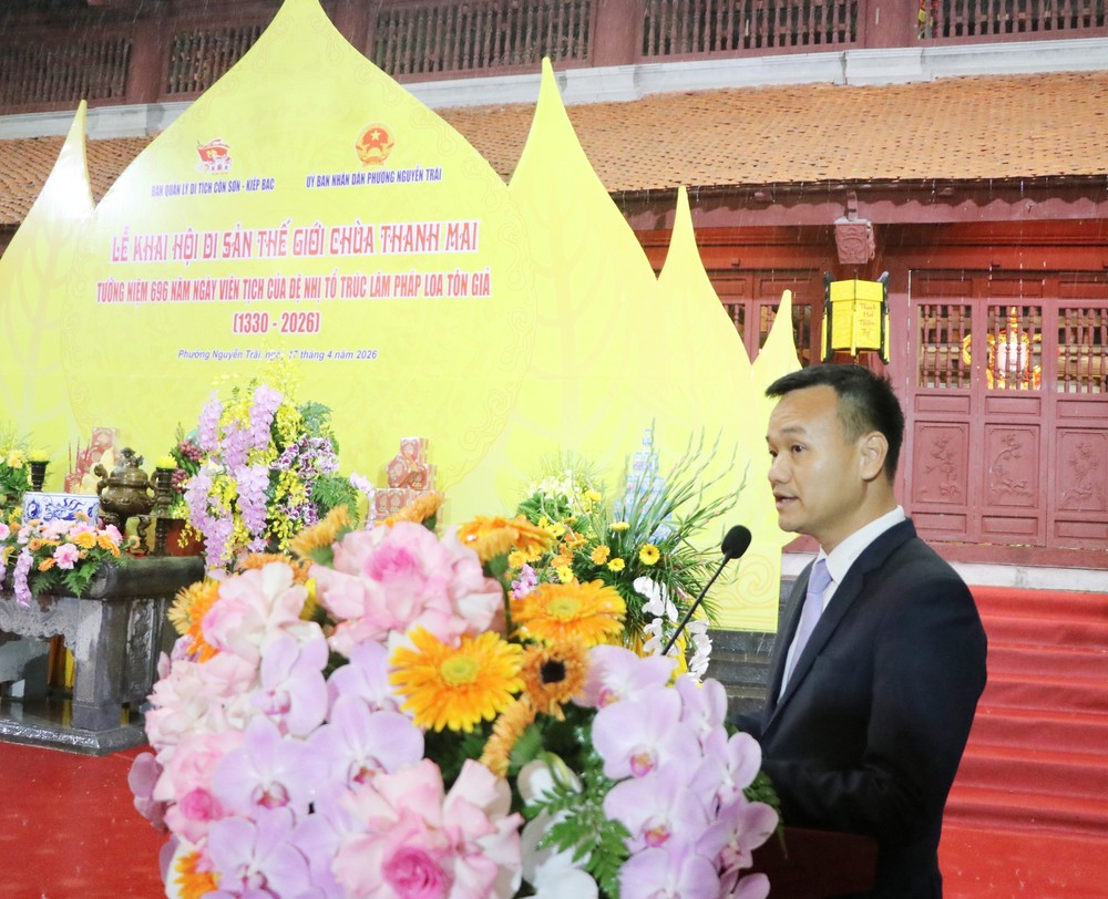 Khai hội truyền thống di sản thế giới chùa Thanh Mai, tưởng nhớ Đệ Nhị Tổ Pháp Loa tôn giả - Ảnh 1.