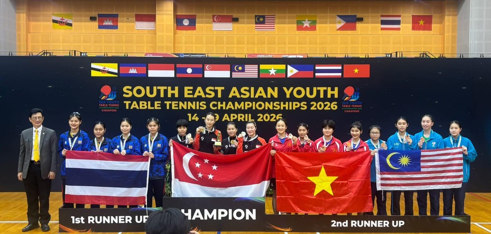 Việt Nam giành huy chương đồng Giải bóng bàn trẻ Đông Nam Á 2026 tại Singapore - Ảnh 1.