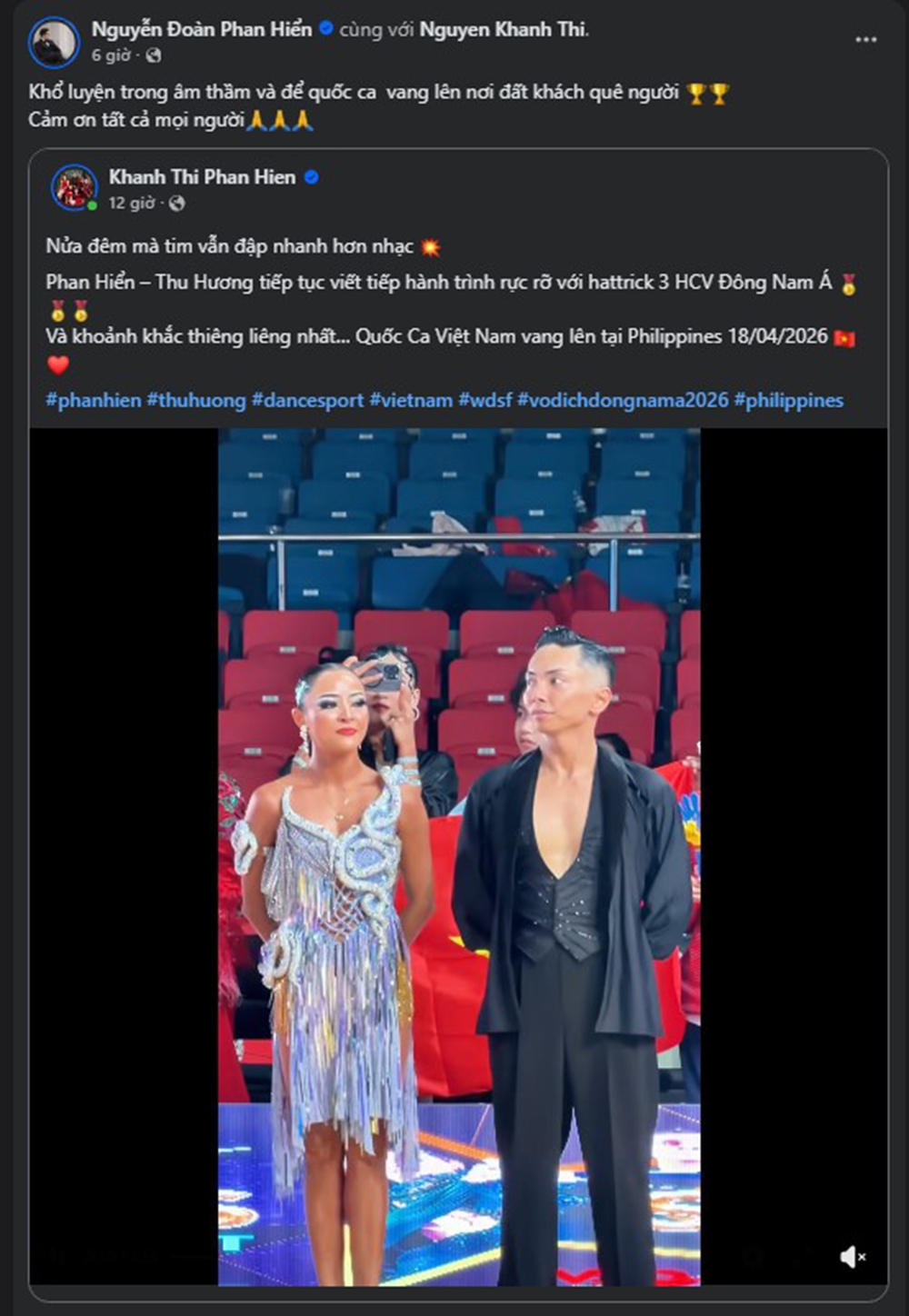 Khánh Thi và Phan Hiển chia sẻ xúc động khi khiêu vũ thể thao Việt Nam giành 6 HCV ở giải Đông Nam Á  - Ảnh 2.
