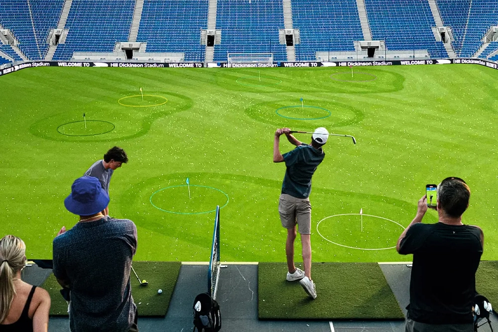 Sân vận động Ngoại hạng Anh hóa thành sân golf - Ảnh 2.