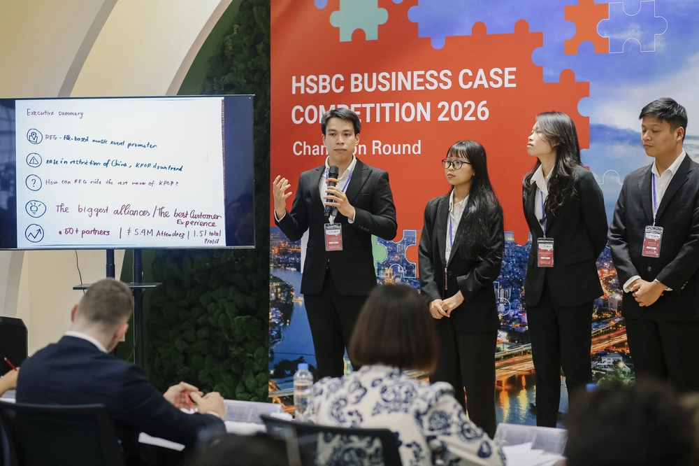 Sinh viên Đại học Ngoại thương Hà Nội vô địch Cuộc thi Giải quyết Tình huống Kinh doanh HSBC 2026 - Ảnh 1.