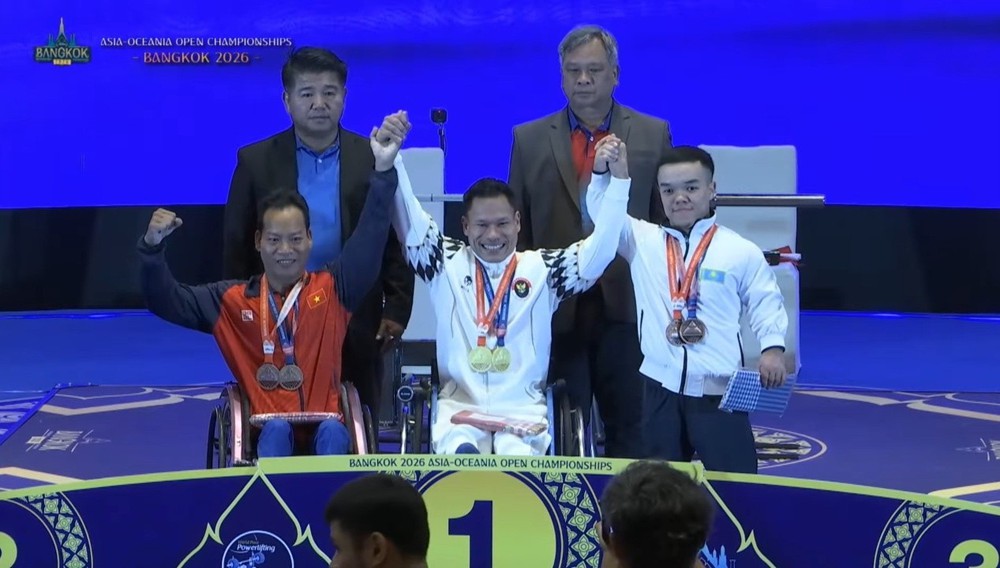 Lực sĩ Lê Văn Công giành HCB Giải vô địch cử tạ người khuyết tật châu Á - châu Đại Dương 2026 - Ảnh 1.