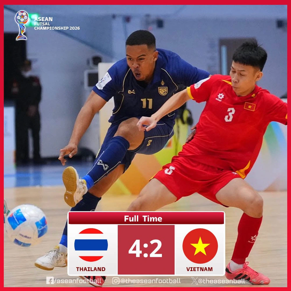 Lượt trận cuối bảng A Giải futsal vô địch Đông Nam Á 2026, Thái Lan - Việt Nam 4-2: Futsal Thái Lan chạm trán Indonesia ở bán kết  - Ảnh 1.