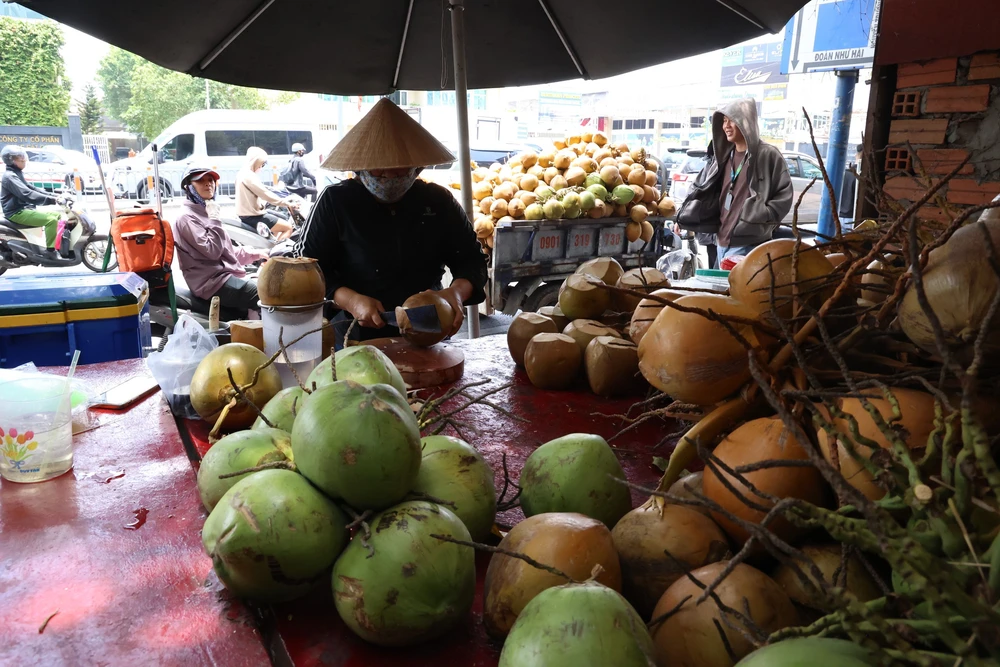 Người dân xoay sở dưới nắng nóng cao điểm ở Thành phố Hồ Chí Minh - Ảnh 3. Người dân xoay sở dưới nắng nóng cao điểm ở Thành phố Hồ Chí Minh - Ảnh 3.