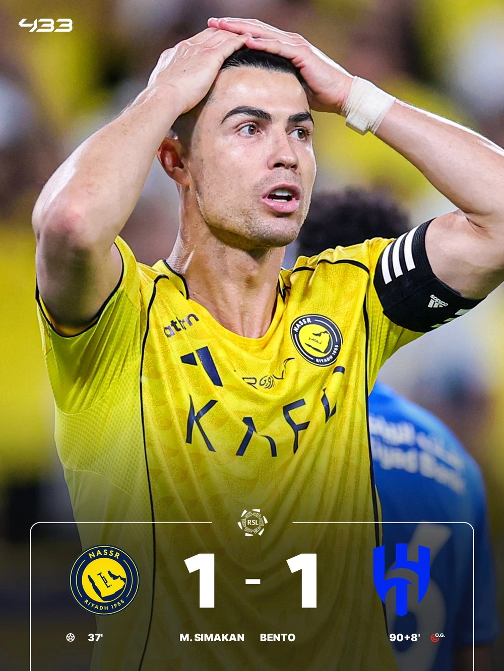 Ronaldo thất vọng khi thủ môn phản lưới nhà khiến Al-Nassr lỡ cơ hội vô địch - Ảnh 1.