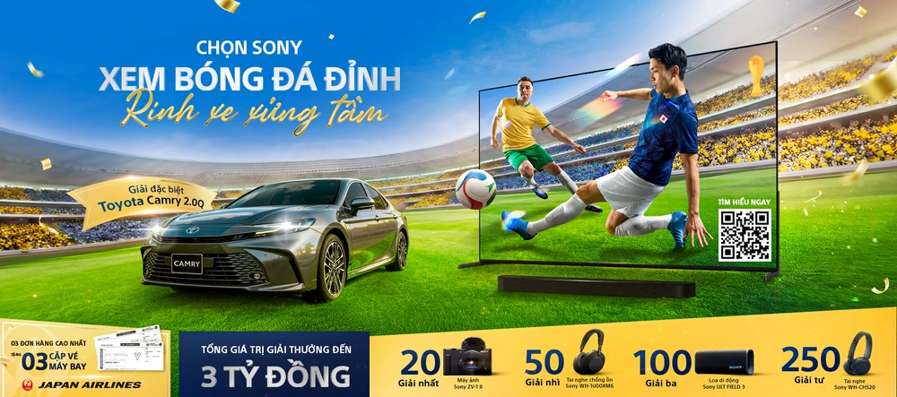 Sony khuấy động mùa bóng 2026 với Toyota Camry và hơn 400 giải thưởng tổng trị giá đến 3 tỷ đồng - Ảnh 1.
