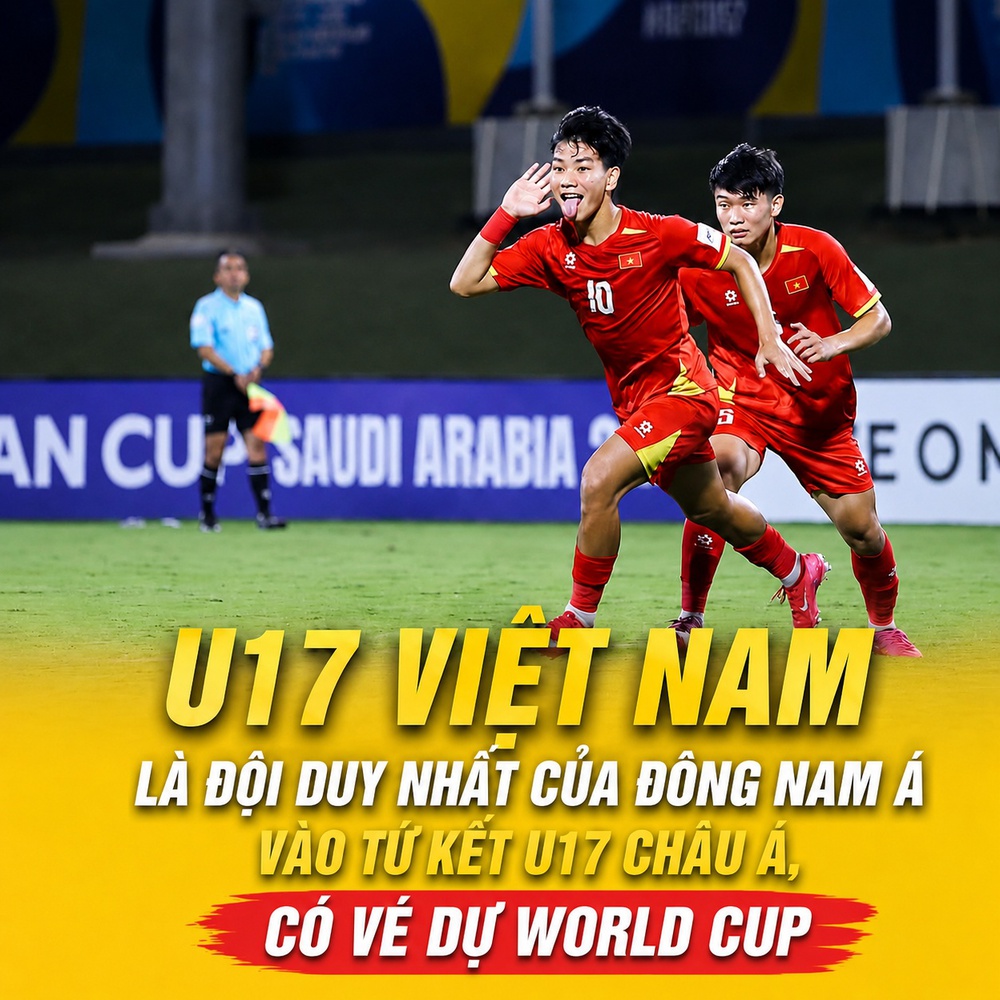 U17 Việt Nam là đại diện duy nhất của Đông Nam Á giành vé vào tứ kết U17 châu Á và giành vé dự World Cup - Ảnh 1.