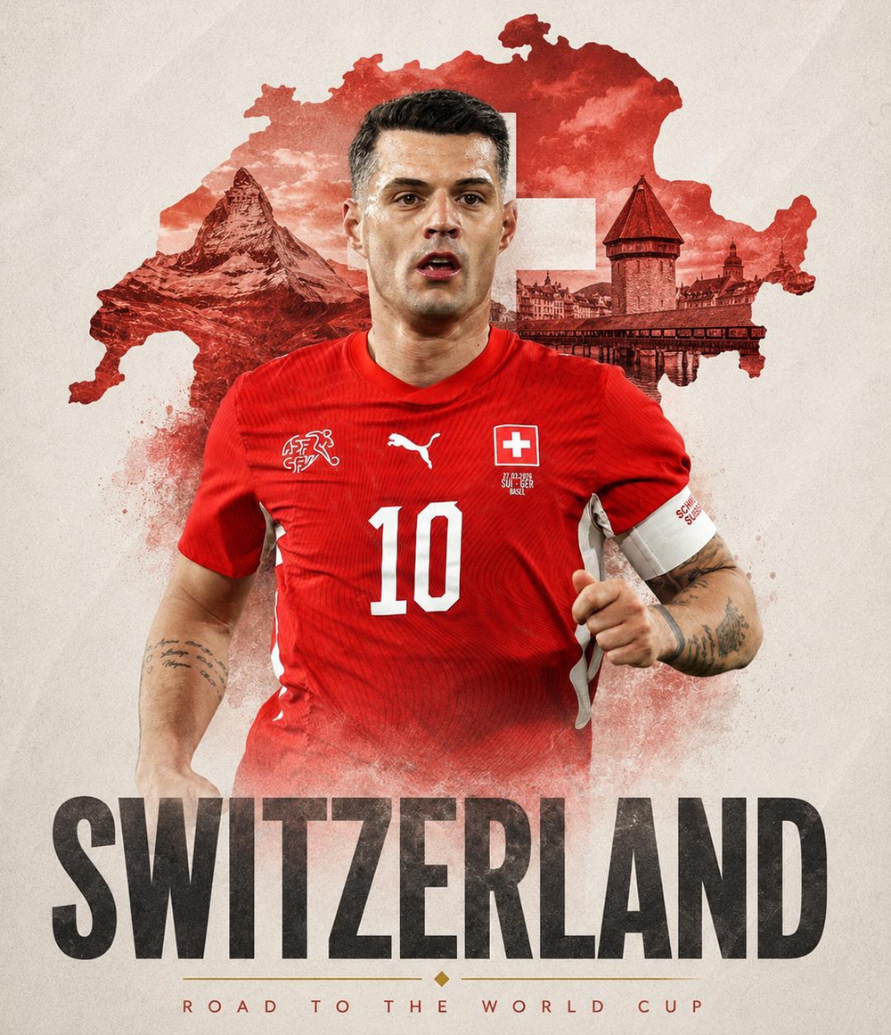 Thụy Sĩ công bố đội hình dự World Cup 2026, Xhaka góp mặt kỳ thứ 4 liên tiếp - Ảnh 1. Thụy Sĩ công bố đội hình dự World Cup 2026, Xhaka góp mặt kỳ thứ 4 liên tiếp - Ảnh 1.