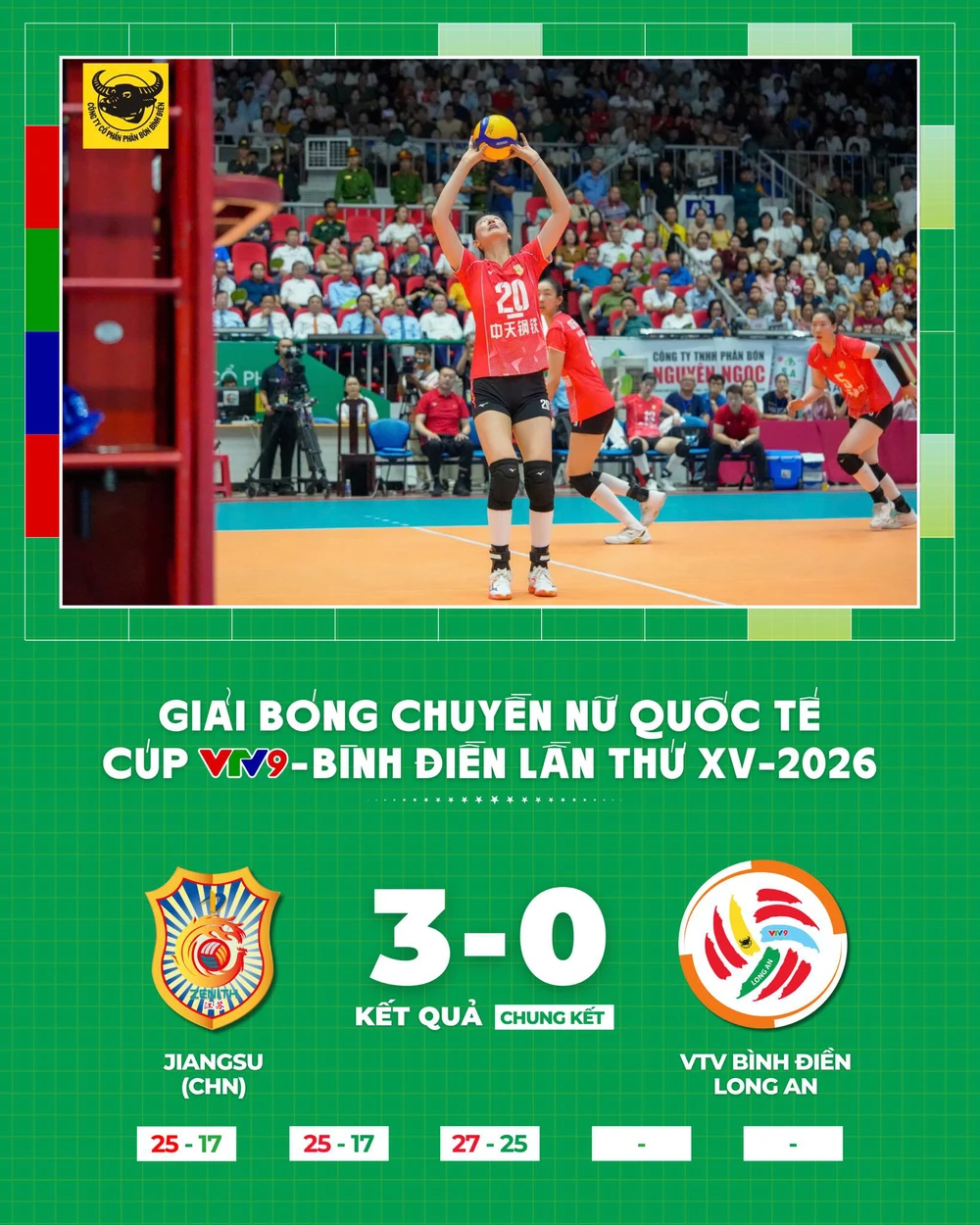 Đội bóng chuyền nữ Giang Tô vô địch Cúp VTV9 – Bình Điền 2026 - Ảnh 1.