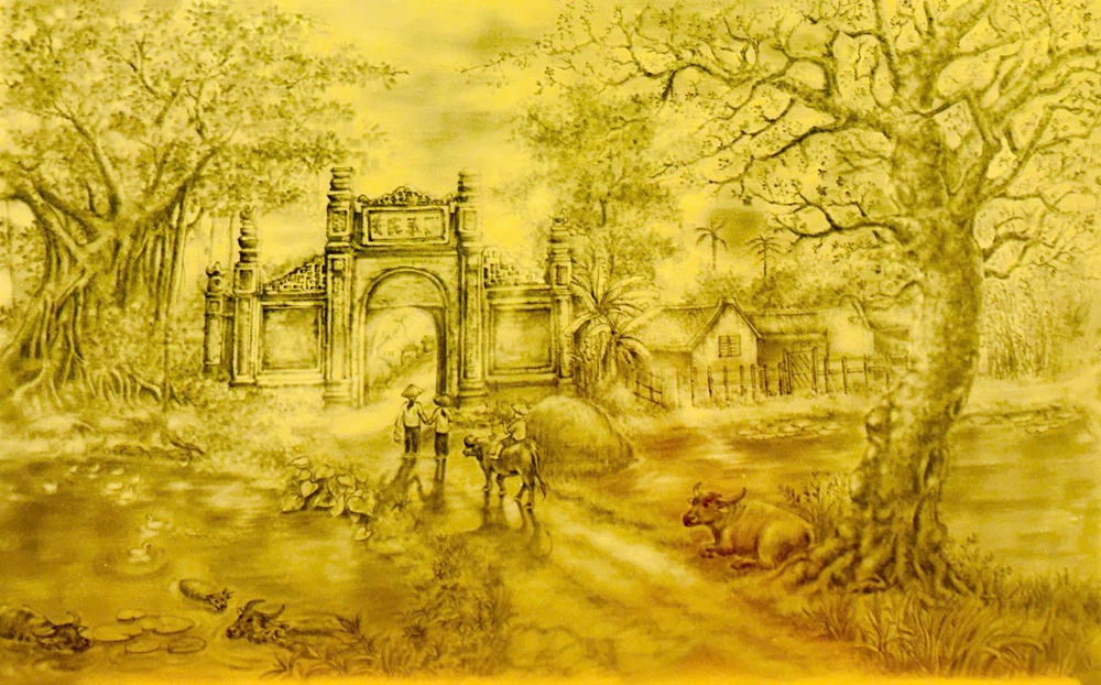 Không gian thiền và tinh thần mỹ thuật Á Đông qua tranh họa vàng - Ảnh 1. Không gian thiền và tinh thần mỹ thuật Á Đông qua tranh họa vàng - Ảnh 1.