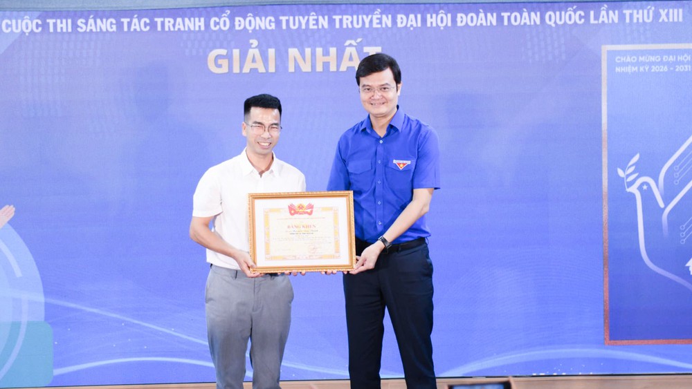 Gần 1.900 tác phẩm tham gia sáng tác tranh cổ động tuyên truyền Đại hội Đoàn XIII - Ảnh 2.