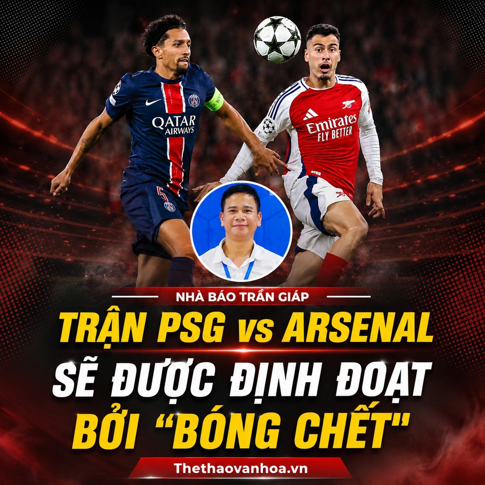 Nhà báo Trần Giáp: Trận PSG vs Arsenal sẽ được định đoạt bởi "bóng chết" - Ảnh 1. Nhà báo Trần Giáp: Trận PSG vs Arsenal sẽ được định đoạt bởi "bóng chết" - Ảnh 1.