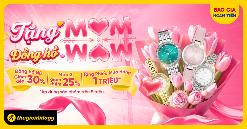 Gói trọn yêu thương Ngày của mẹ: Trao tặng thời gian, săn deal đồng hồ giảm sâu tại Thế giới di động - Ảnh 1.