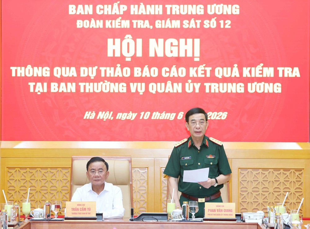Thông qua dự thảo báo cáo kết quả kiểm tra tại Ban Thường vụ Quân ủy Trung ương - Ảnh 1. Thông qua dự thảo báo cáo kết quả kiểm tra tại Ban Thường vụ Quân ủy Trung ương - Ảnh 1.
