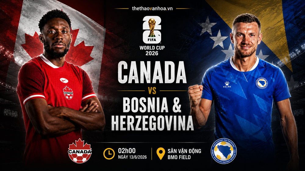 VTV6 trực tiếp bóng đá Canada vs Bosnia & Herzegovina 02h00 hôm nay, bảng B World Cup 2026 - Ảnh 3. VTV6 trực tiếp bóng đá Canada vs Bosnia & Herzegovina 02h00 hôm nay, bảng B World Cup 2026 - Ảnh 3.