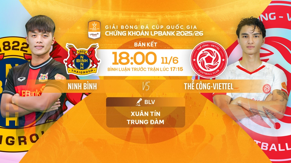 Link xem trực tiếp bóng đá Ninh Bình vs Thể Công Viettel 18h00 hôm nay, bán kết Cúp Quốc gia - Ảnh 3. Link xem trực tiếp bóng đá Ninh Bình vs Thể Công Viettel 18h00 hôm nay, bán kết Cúp Quốc gia - Ảnh 3.