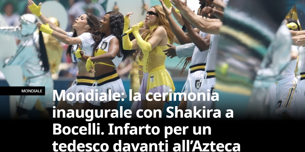 Gazzetta dello Sport đưa tin về lễ khai mạc World Cup 2026, nhắc tên các ngôi sao âm nhạc nổi tiếng Gazzetta dello Sport đưa tin về lễ khai mạc World Cup 2026, nhắc tên các ngôi sao âm nhạc nổi tiếng