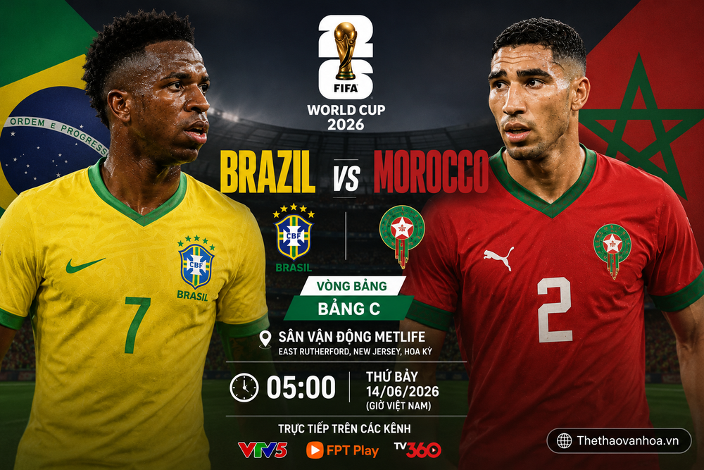VTV6 trực tiếp bóng đá Brazil vs Morocco 05h00 hôm nay, bảng B World Cup 2026 - Ảnh 3. VTV6 trực tiếp bóng đá Brazil vs Morocco 05h00 hôm nay, bảng B World Cup 2026 - Ảnh 3.