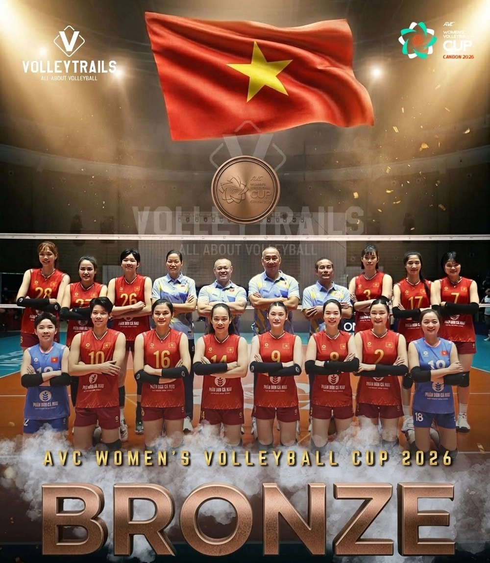 Đòi món nợ trước Kazakhstan, bóng chuyền nữ Việt Nam giành huy chương đồng AVC Cup 2026 - Ảnh 1. bóng chuyền